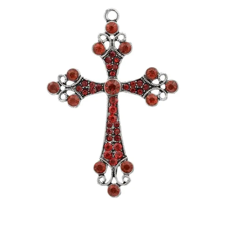 Symbolic and Spiritual™️ Latin Cross Alloy Rhinestone Big Pendants