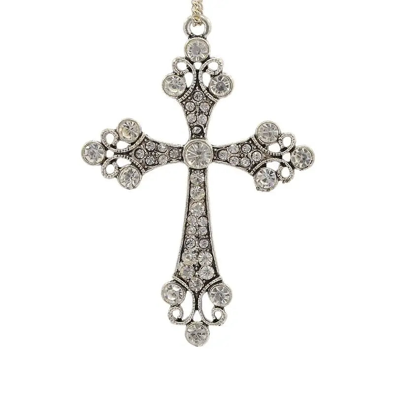 Symbolic and Spiritual™️ Latin Cross Alloy Rhinestone Big Pendants