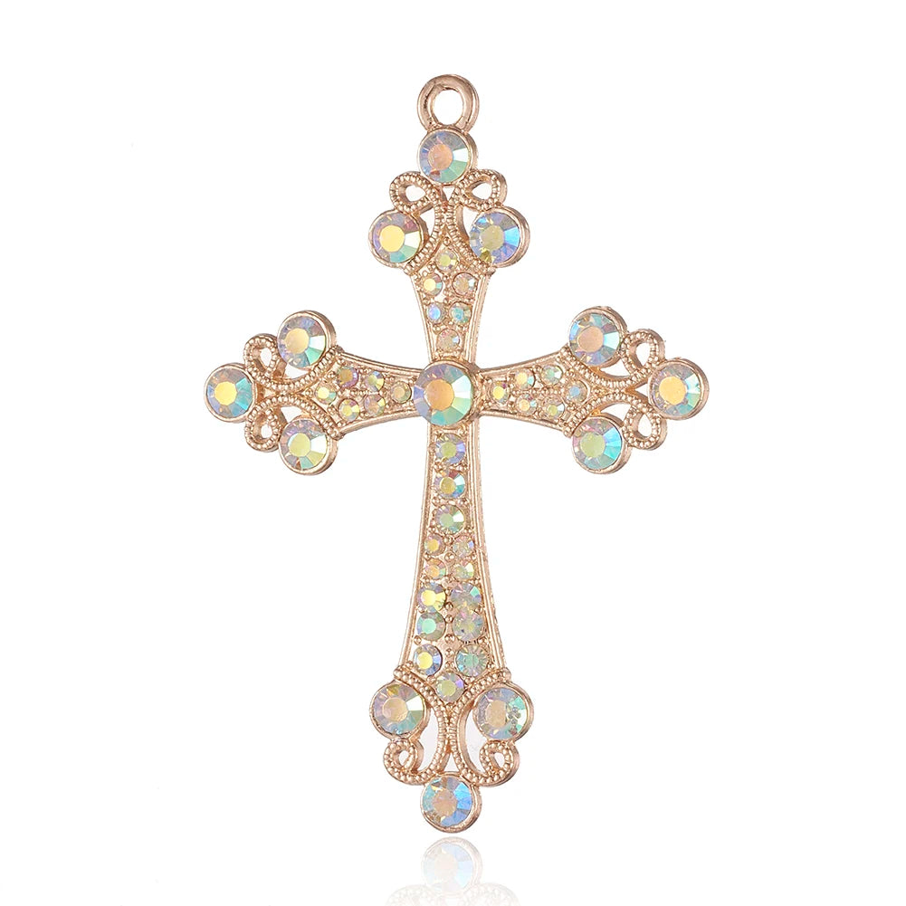 Symbolic and Spiritual™️ Latin Cross Alloy Rhinestone Big Pendants