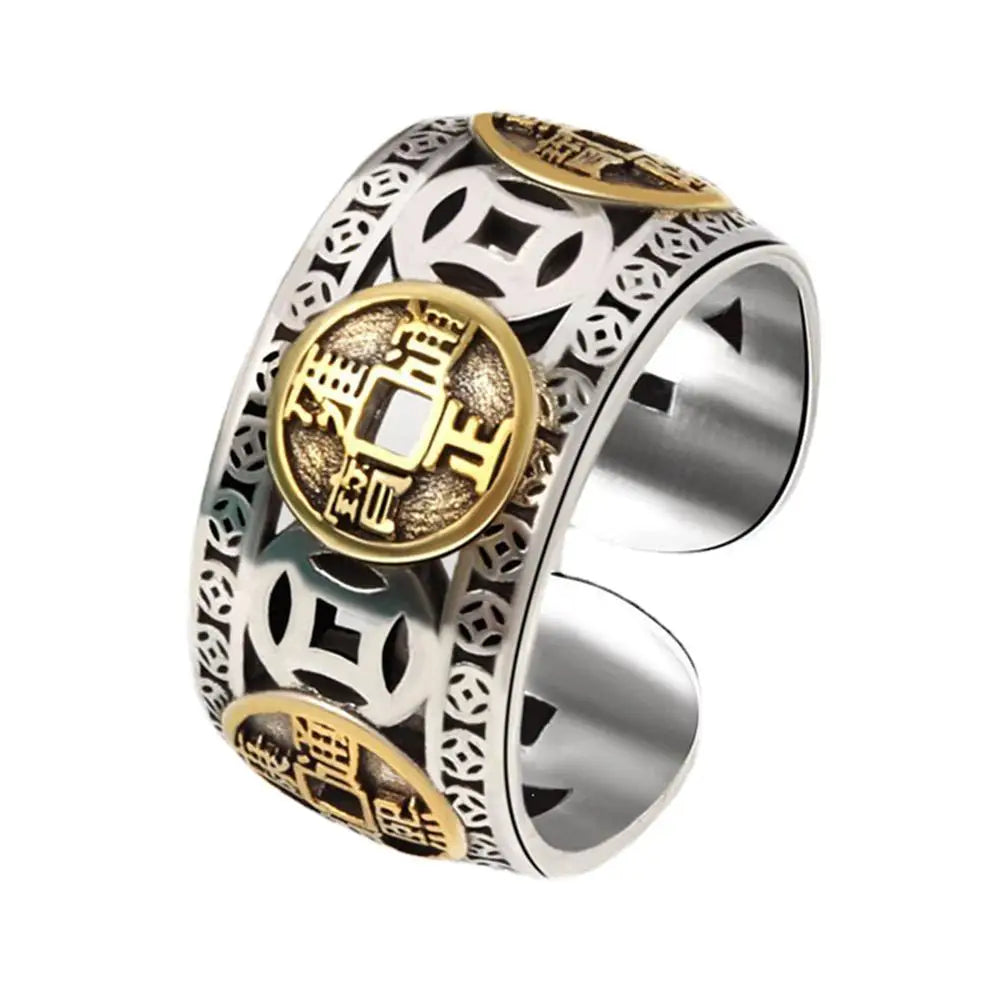 Symbolic and Spiritual™️ Vintage Style Five Emperors Money Coin Ring