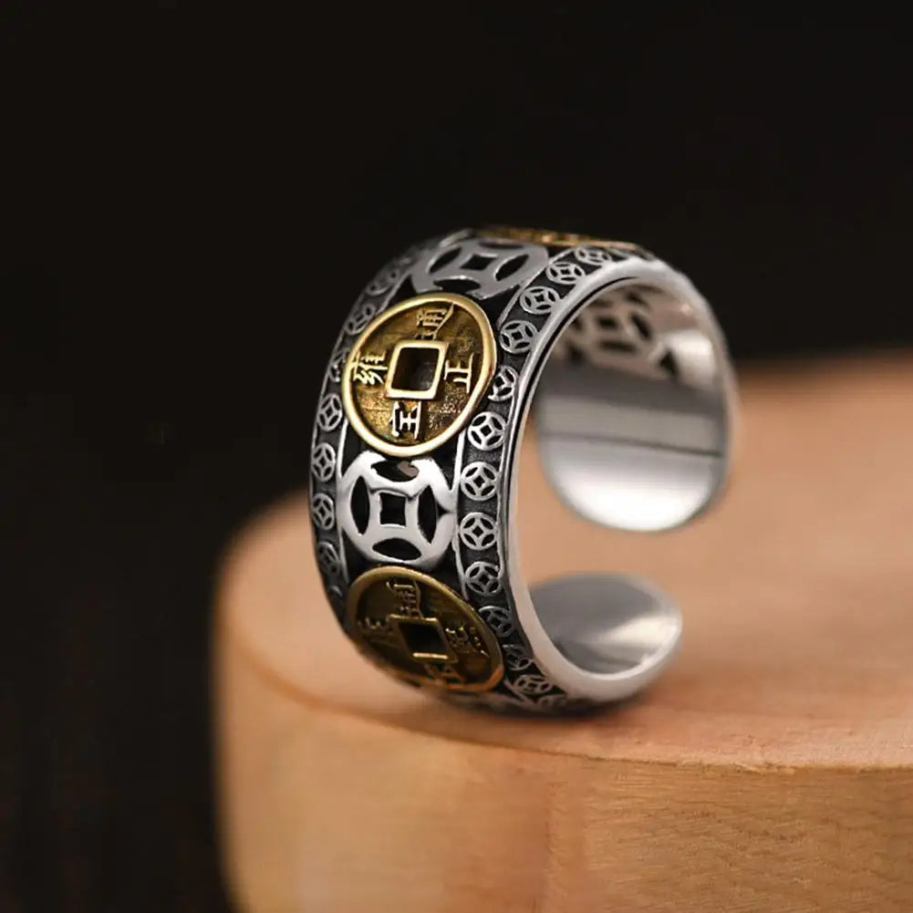 Symbolic and Spiritual™️ Vintage Style Five Emperors Money Coin Ring