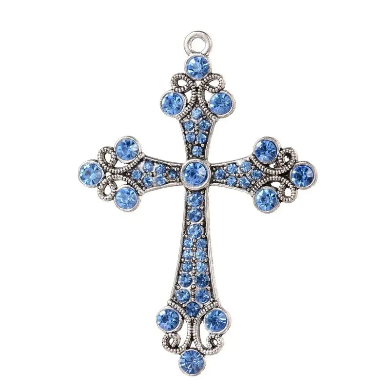 Symbolic and Spiritual™️ Latin Cross Alloy Rhinestone Big Pendants